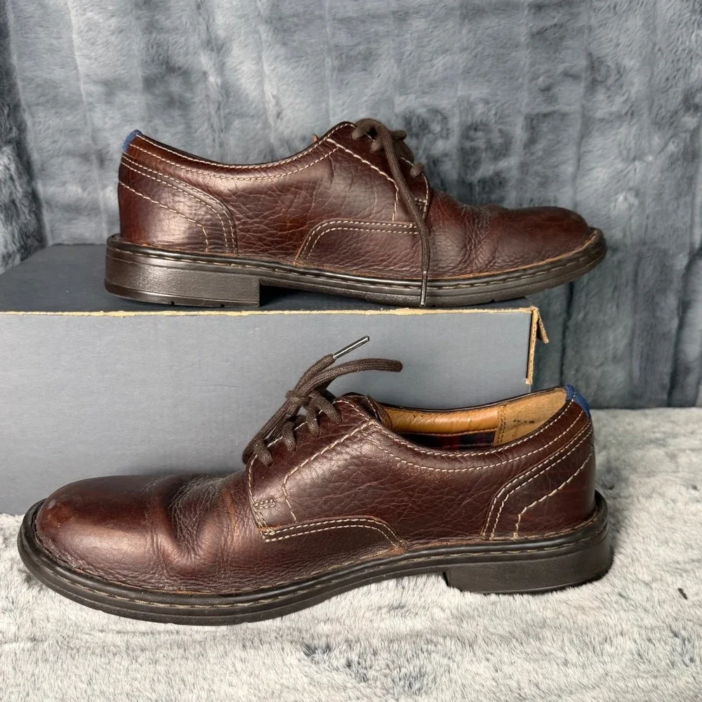 Clarks Collection Mens Brown Leather Tilden Derby Shoes 26110230 Size 9.5 M